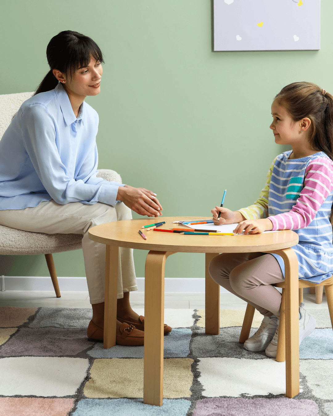 Developmental pediatrician with child