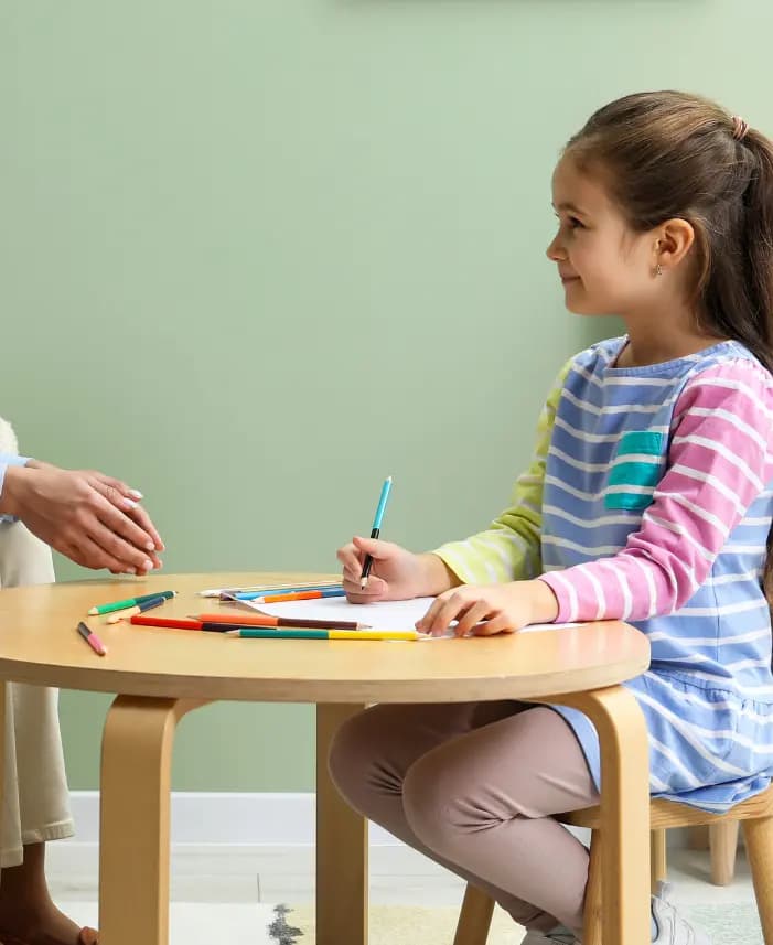 Developmental pediatrician with child