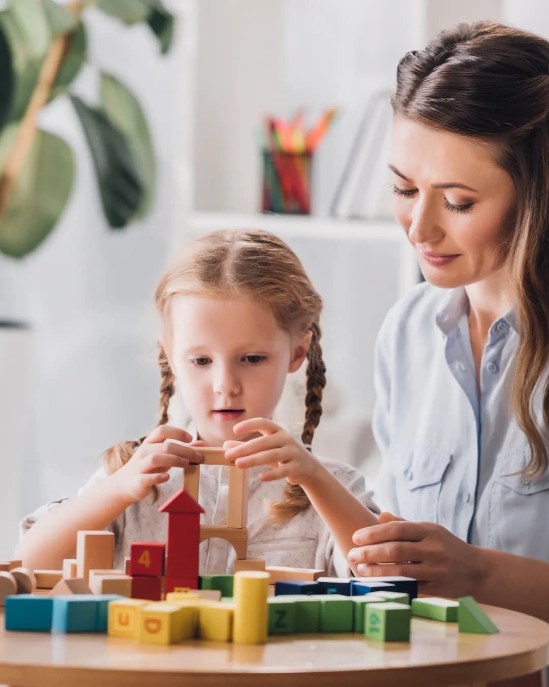 Child in a speech therapy session
